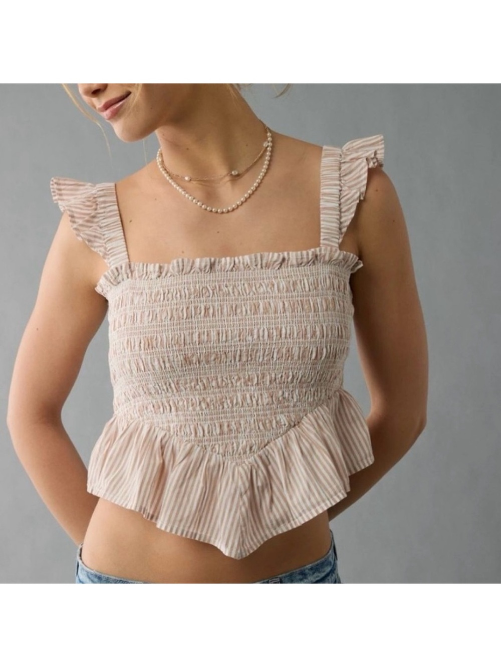 AE Bella smocked crop top
